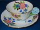 Aynsley Antique Scarce Art Deco Fancy Blue Flower Handle Painted Cup & Saucer