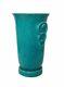 Boch Freres Art Deco Turquoise Crackle Glaze Vase Belgium Circa 1930's