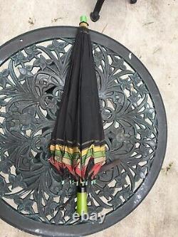 Bakelite Vintage Umbrella Green Apple Handle Parasol Made In USA TESTED