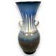 Bill Campbell Pottery Vase Flambe Drip Glaze Art Deco 12 Blue Brown Purple