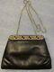 Black Judith Lieber Art Deco Shoulder/clutch Lizard Handbag