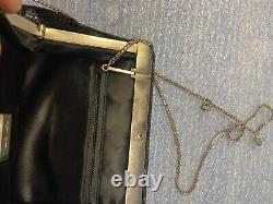 Black Judith Lieber Art Deco Shoulder/Clutch Lizard Handbag