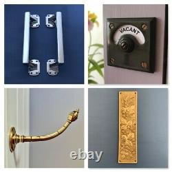 Brass Art Deco Pull Handles (pairs) + Finger Door Push Plates Knobs Grab Large