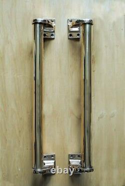 Brass Door Handles Art Deco Antique Pair Vintage Door Pulls 18 EXTRA LARGE