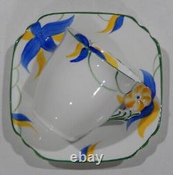 COLLINGWOOD England Hand Painted Abstract Art Deco FLOWER HANDLE Cup & Saucer