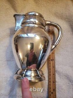 Christian Heise Danish. 826 Silver Arts & Crafts/Art Deco Beaded WATER PITCHER