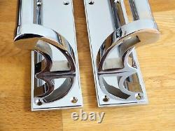 Chrome Art Deco Pull Handles (pairs) Door Plates Knobs Push Grab Rail Large