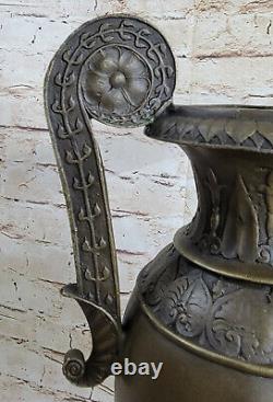 Classical Cast Bronze Urn with Handle Vase Sculpture Statue Figurine SALE