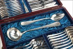 Complete Sterling Silver Art Deco Cutlery Set for 12. Spain, Circa 1920