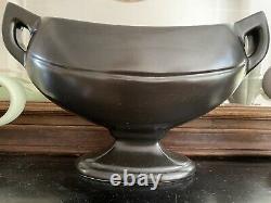 Constance Spry Fulham Pottery twin handled flower mantle planter vase BLACK