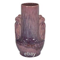Cowan Pottery Art Deco Mottled Pink Handled Vase