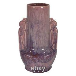 Cowan Pottery Art Deco Mottled Pink Handled Vase