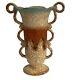 Czechoslovakia Art Deco Pottery Alienware Handled Vase Speckled Ditmar Urbach