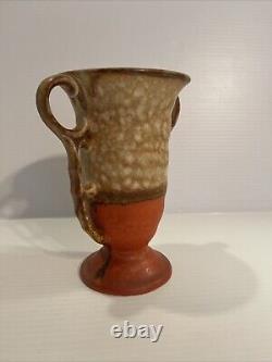 Czechoslovakia Art Deco Pottery Alienware Handled Vase Speckled Ditmar Urbach