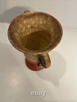 Czechoslovakia Art Deco Pottery Alienware Handled Vase Speckled Ditmar Urbach