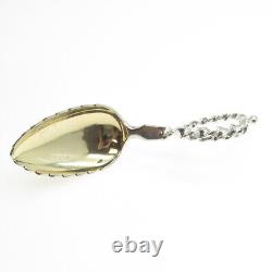 DAVID ANDERSEN 830 Silver Art Deco 1930s Norway Twist Loop Handle Caddy Spoon