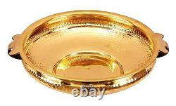 Decorative Urli Platter Solid Brass Hammered Design For Home & Festive Decor 18