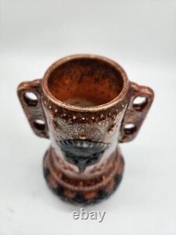 Ditmar Urbach Alienware Double Handle Pottery Vase Art Deco Czechoslovakia 8