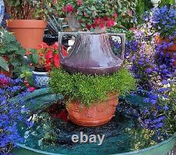 EVE vtg arts & crafts vase haeger art deco pottery 2handle squatty majolica drip