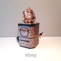 Electric Copper Samovar (3L) with Teapot, Vintage Style Samovar Tea Maker
