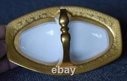 Fab Rare 1930 Art Deco Nymphs Holzners Glaspalast Karlsbad Handled Salt &