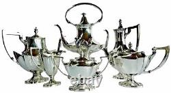 Fabulous Art Deco Era Lawrence B. Smith Boston 6 Piece Silverplate Tea Set