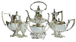 Fabulous Art Deco Era Lawrence B. Smith Boston 6 Piece Silverplate Tea Set