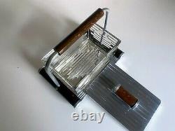French Art Deco Glass Biscuit Box on Mirror Tray with Handle Tableware