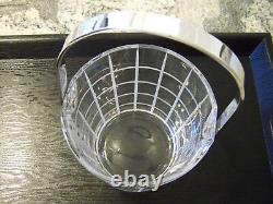 French Art Deco Style Silver Crystal Bar Item Ice Pail Bucket Swinging Handle