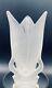Frosted Art Glass Water Lily 3 Leaves With Handles Vase Art Nouveau/deco Barolac