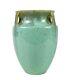 Fulper Bullet Green & Aqua 3 Handle Vase