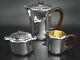 Gallia Christofle 3-piece Tea/coffee Setart Deco 5938rosewood Handlesxllnt