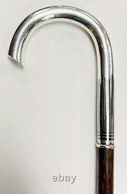 Gorgeous Antique Sterling Silver Art Deco Walking Stick Cane Niello Handle 925