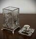 Hawkes Art Deco Sterling & Hawkes Cut / Engraved Glass Condiment Jam Jar
