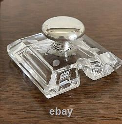 Hawkes Art Deco Sterling & Hawkes Cut / Engraved Glass Condiment Jam Jar