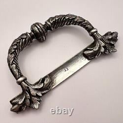 Heavy Imperial Antique Art Deco Silver Plated Door Pull Handle Signed