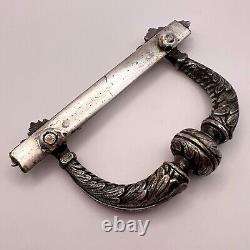Heavy Imperial Antique Art Deco Silver Plated Door Pull Handle Signed