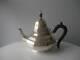 Heavy Vintage England Kettle Teapot Bronze Silver Plated Solid Handle Wood 1.6 K