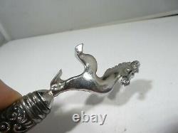 High Style Art Deco Sterling Silver Handle Bottle Opener With Horse Motiff