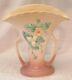 Hull Art Pottery Fan Vase Art Deco Wild Flowers Double Handle W-15 Vintage 1940s