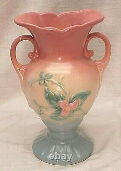Hull Art Pottery Vase Art Deco Wild Flowers Double Handle W-14 Vintage 1940s