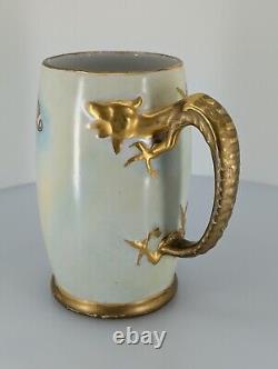 JPL Art Deco Cat Tankard 1890-1910 Jean Pouyat Dragon Handle 6