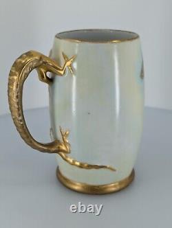 JPL Art Deco Cat Tankard 1890-1910 Jean Pouyat Dragon Handle 6