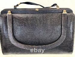 Judith Leiber Lizard Skin Brown Gold ART DECO Day Evening Shoulder BAG