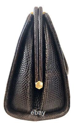 Judith Leiber Lizard Skin Brown Gold ART DECO Day Evening Shoulder BAG