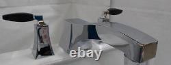 Kallista Glamour Art Deco Tub Faucet Ebony Handles Chrome P22903-EB-CP