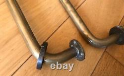 Large Vintage Pair of Brass Door Handle Pulls 350mm long