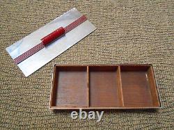 MCM Vintage Art Deco CHASE Match Box with Red Bakelite handle 7.25 X 3.25 X 1.25