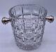 Magnificent Art Deco Ice Bucket Art Glass, Crystal With Sterling Silver Handles