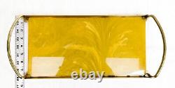Marbled Butterscotch YellowithGreen Catalin/Bakelite Tray Bronze Handles Art Deco